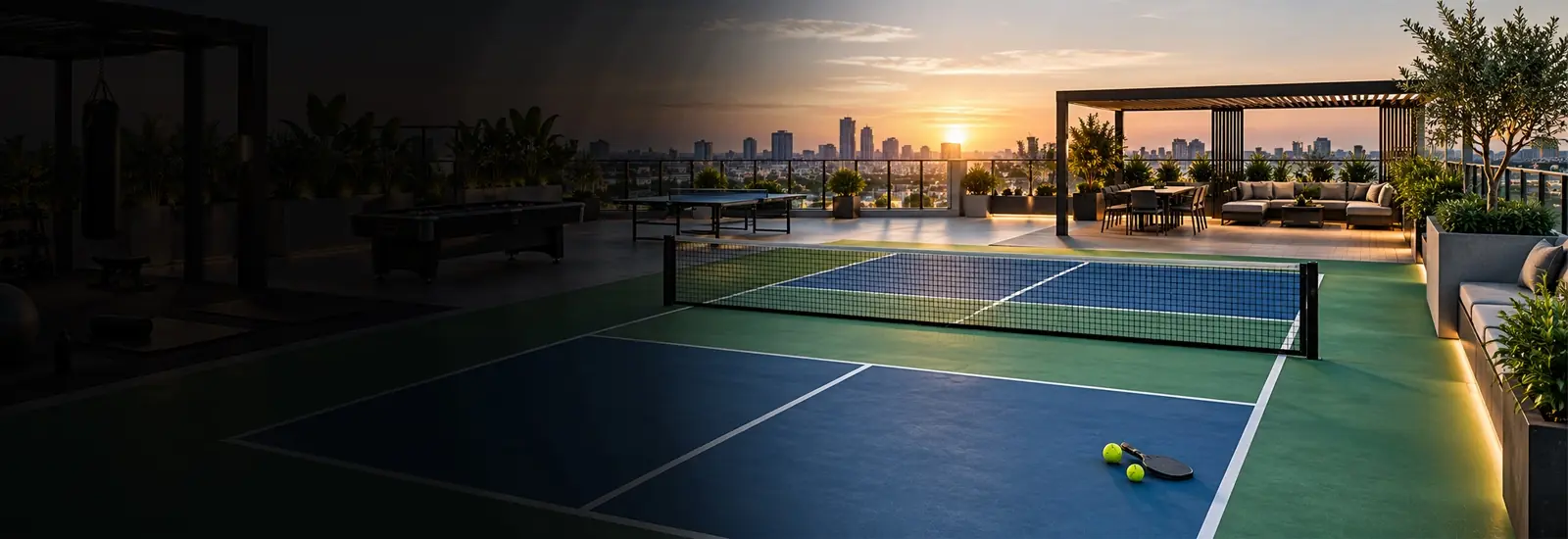 Rooftop pickleball court at Ryper Fitness, Kannauj